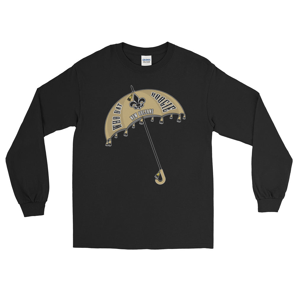 Adult Long Sleeve Solid Who Dat Boogie T-Shirt