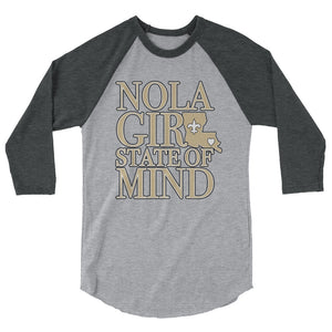 Adult NOLA Girl State of Mind (LA) Two Tone Shirt (3/4 Sleeve)