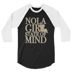 Adult NOLA Girl State of Mind (LA) Two Tone Shirt (3/4 Sleeve)