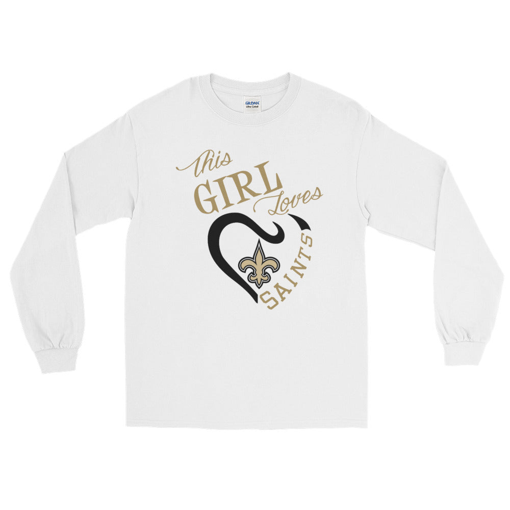 Adult This Girl Loves The Saints T-Shirt (LS)