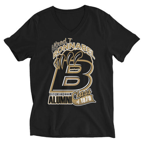Premuim Adult Unisex Short Sleeve V-Neck Bonnable H.S. Alumni Class 1979T-Shirt