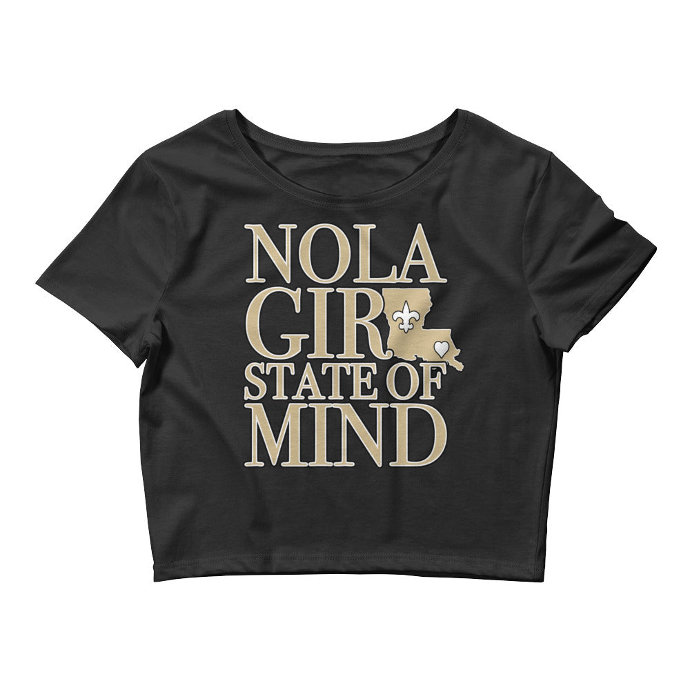 Premium Ladies NOLA Girl State of Mind (LA) Crop Tee